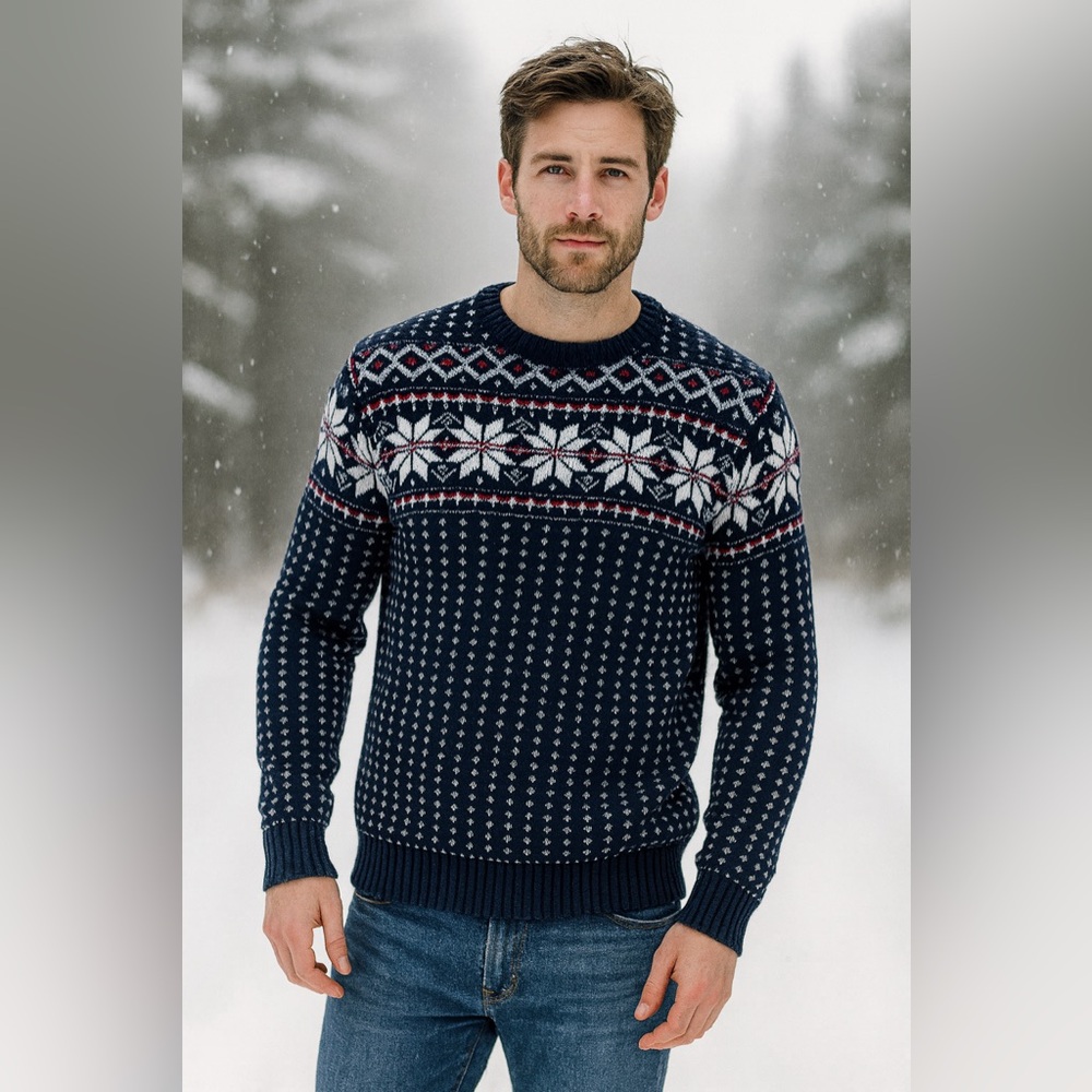 NWOT J. Crew Navy and White Crewneck Sweater - Size XL